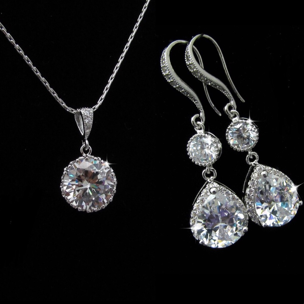 Cubic Zirconia Bridal Set